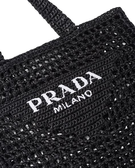 prada borse rafia 2012|Black Raffia tote bag .